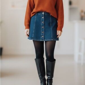 Forever 21 Dark Blue Denim Skirt Size Medium